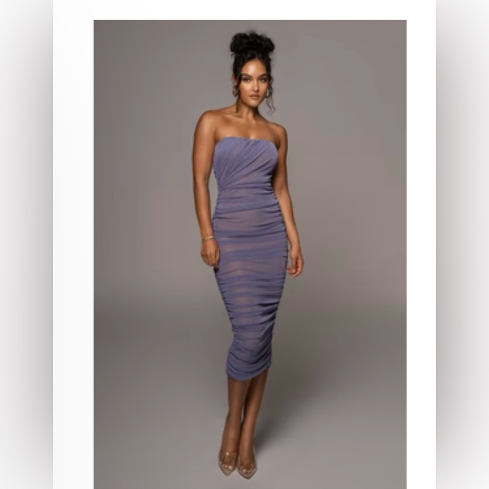 JLUXLABEL purple/silver midi dress S